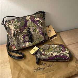 Patricia Nash Sunflower Print Leather Purse and Clutch